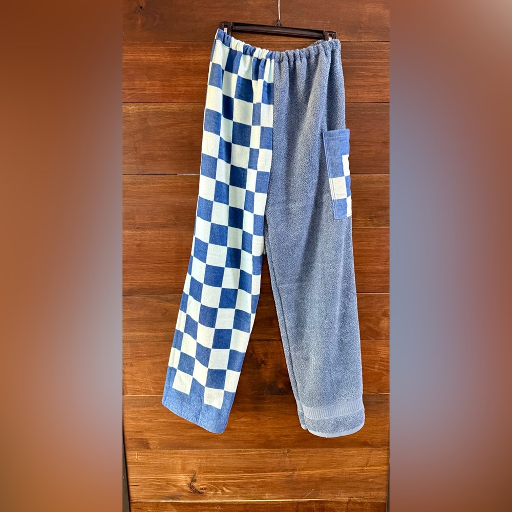 Towel pants blue checker